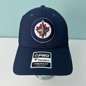 Winnipeg Jets Logo Authentic Pro Fitted Mens Hat Cap Blue NWT Fanatics NHL M/L